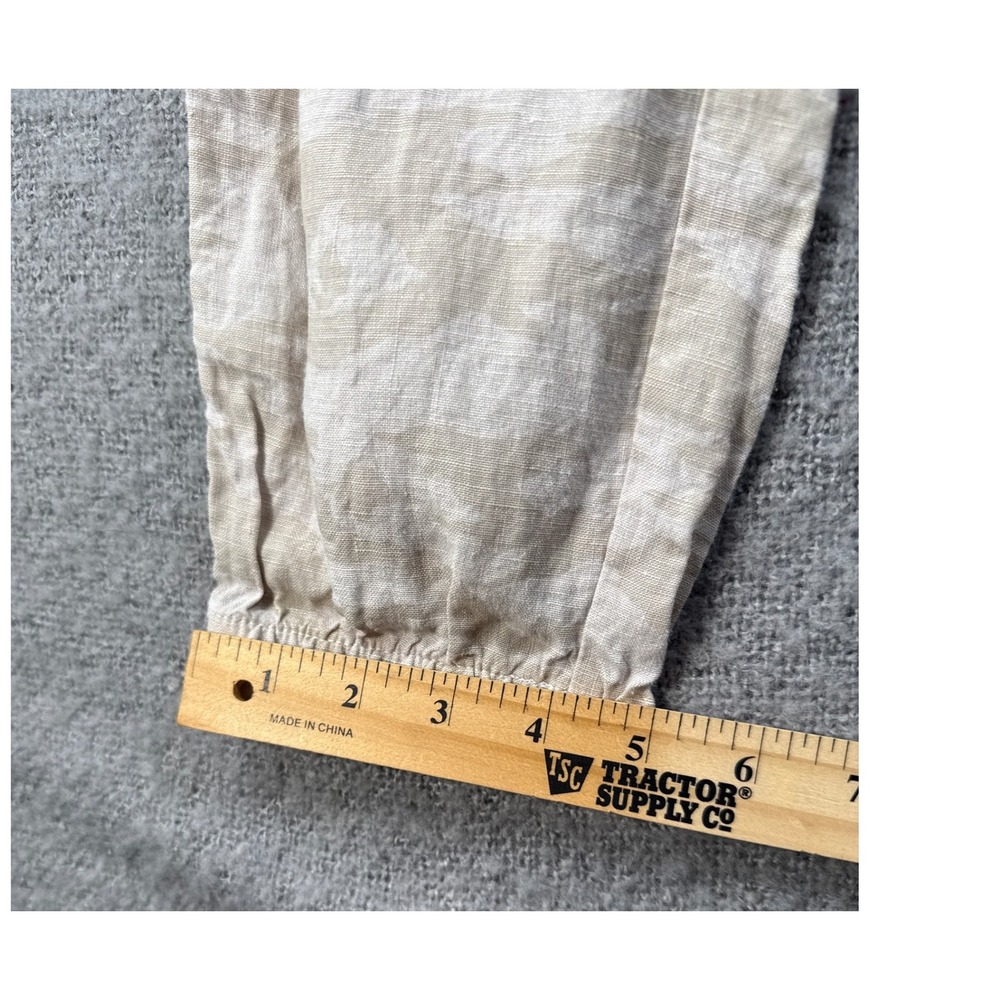 Athleta Cabo Tide Linen Jogger Pants Drawstring Elastic Waist Camo Tan Size 6 - Picture 8 of 12